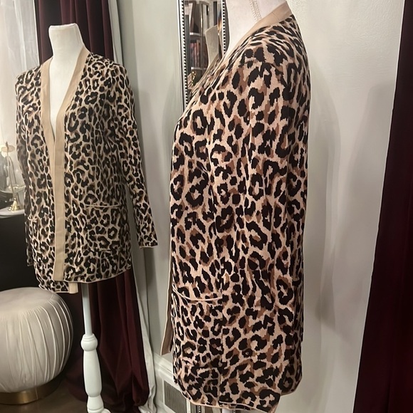 New without Tags J.Crew Factory Leopard open cardigan Size Small - Picture 4 of 9